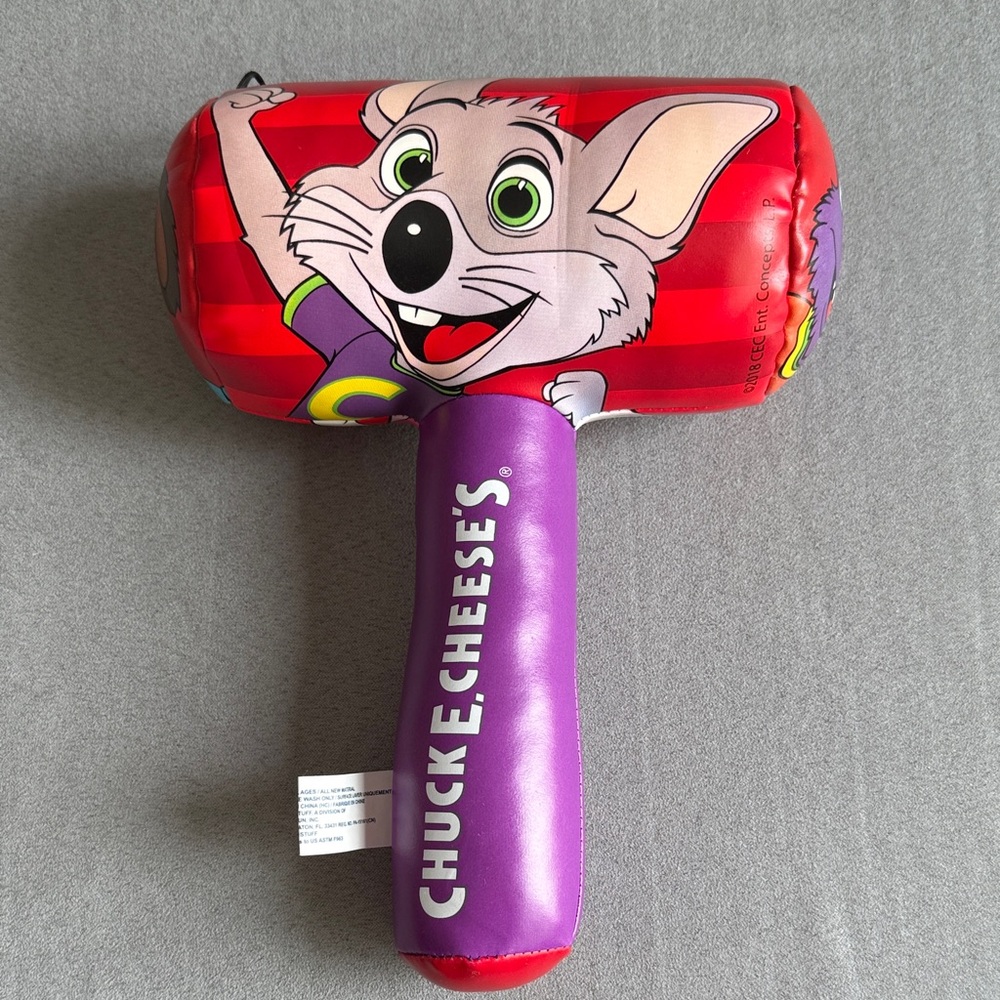 Chuck E. Cheese Plush Hammer Mallet 9”